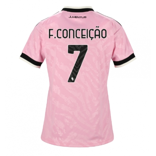 Juventus Francisco Conceicao #7 Maglia Gara Trasferta Repliche 2026-27 Donna Maniche Corte Juventus Francisco Conceicao #7 Maglia Gara Trasferta Repliche 2026-27 Donna Maniche Corte